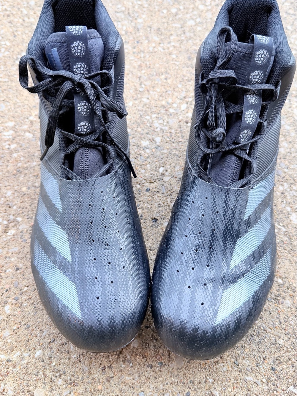 Men’s Adizero Adidas football cleats with Gray Three-Stripe Accents